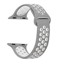Microsonic Apple Watch Series 3 38mm Rainbow Sport Band Kordon Gri Beyaz