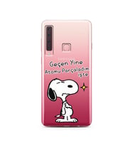 Snoopy Tasarımlı Süper Şeffaf Silikon Telefon Kılıfı Samsung A9 (2018)  