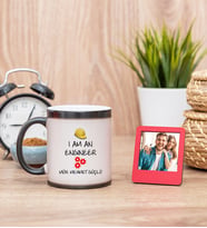 Mühendis Sihirli  Kupa Bardak ve Kırmızı Mini Çerçeve