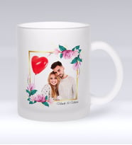 BK Gift Kişiye Özel İsimli Fotoğraflı Buzlu Cam Kupa Bardak-30 (Beyaz)