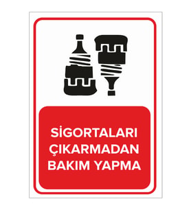 MIGNATIS - Sigortaları Çıkarmadan Bakım Yapma Levhası - Sac Malzeme 25x35cm
