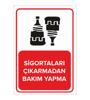 MIGNATIS - Sigortaları Çıkarmadan Bakım Yapma Levhası - Sac Malzeme 25x35cm