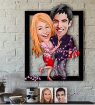BK Gift Kişiye Özel Sevgililer Karikatürlü 3D Ahşap Tablo-2