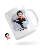 BK Gift Kişiye Özel Karateci Karikatürlü Beyaz Kupa Bardak-1