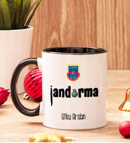 Jandarmaya Hediye İçi Ve Renkli Kupa Bardak