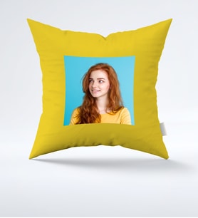 BK Gift Kişiye Özel Fotoğraflı Sarı Yastık  1