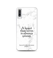 Samsung A70 Beyaz Mermer Söz Tasarımlı Telefon Kılıfı