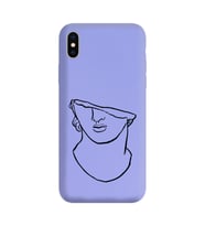 Iphone Xs Max Çizgi Tasarımlı Mor Lansman Telefon Kılıfı