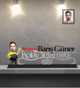 Kişiye Özel Erkek Karikatürlü Kolay Yetişmiyor Ahşap Biblo  Bay-12