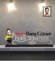 Kişiye Özel Erkek Karikatürlü Kolay Yetişmiyor Ahşap Biblo  Bay-12