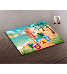BK Gift Kişiye Özel Bebek Karikatürlü Ahşap Puzzle-5