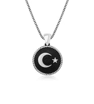 925 Ayar Gümüş Ay Yıldız Erkek Kolye