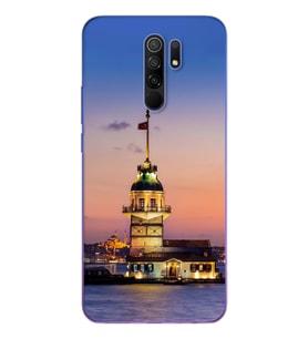 Kız Kulesi Tasarımlı Süper Şeffaf Silikon Telefon Kılıfı Xiomai Redmi 9