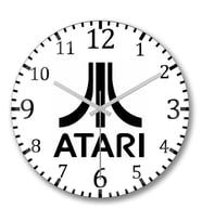 Atarı Logo Vintage 01 Duvar Saati Bombeli Gercek Cam