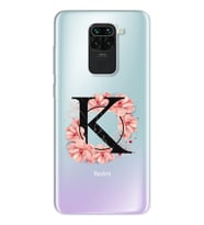 Pembe Çiçekli Harf Tasarım Süper Şeffaf Silikon Telefon Kılıfı Xiomai Redmi Note
