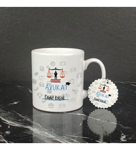 Avukat Kupa Bardak ve Anahtarlık Set 002
