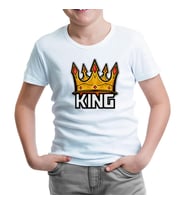 Big Size King Beyaz Çocuk Tshirt