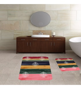 Banyo Halısı Ikili Klozet Takımı Kaymaz Tabanlı Banyo Paspas Takımı (Karışık)