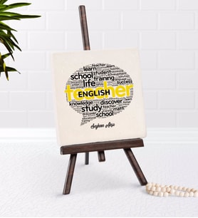 BK Gift Kişiye Özel İngilizce Öğretmeni Şovaleli Doğal Taş-13 (Beyaz)
