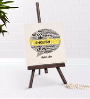 BK Gift Kişiye Özel İngilizce Öğretmeni Şovaleli Doğal Taş-13 (Beyaz)