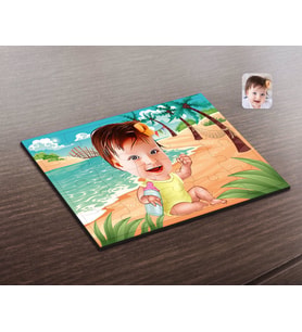 BK Gift Kişiye Özel Bebek Karikatürlü Ahşap Puzzle-1