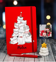 eJOYA Yeni Yıla Özel Defter Kalem Ve Fotoğraflı Çam Ağacı Notluk Hediye Seti 91091 (Kırmızı)