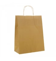 Kağıt Çanta Büküm Saplı  25'Li 41 X 32 X 12 Cm _ Aynı Gün Ücretsiz Kargo  Orijinal ve Faturalı Ürün (Altın)