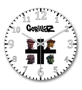 Gorillaz Duvar Saati Bombeli Gercek Cam