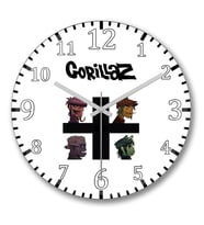 Gorillaz Duvar Saati Bombeli Gercek Cam