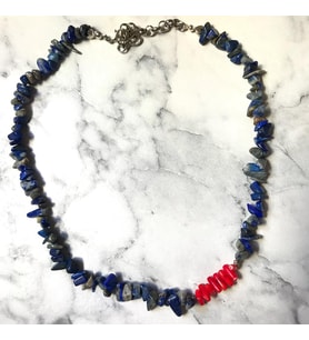 Mercan ve Lapis Taşı Tasarım Kolye