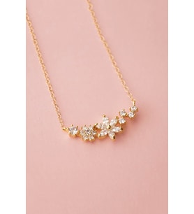 Unutma Beni Çiçeği 14 K Rose / Altın Kaplama Kadın Kolye (Beyaz)