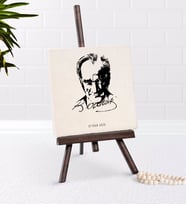 BK Gift Kişiye Özel Atatürk Temalı Şovaleli Doğal Taş-13 (Beyaz)