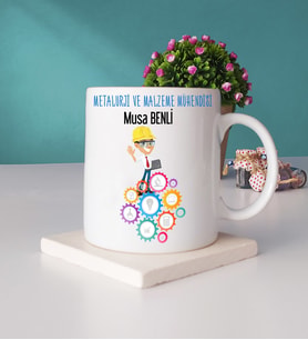 Metalurji Ve Malzeme Mühendisi Kupa Bardak ve Taş Bardak Altlığı Seti