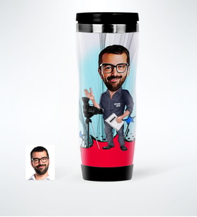 BK Gift Kişiye Özel Bay Yönetmen Karikatürlü Çelik Termos Bardak  1