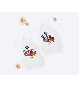 BK Gift Kişiye Özel İkili Yakışıklı ve Güzel Chef Beyaz Mutfak Önlüğü Seti-1