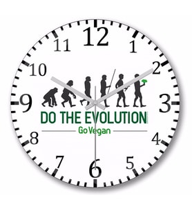 Do The Evolution Go Vegan Duvar Saati Bombeli Gercek Cam