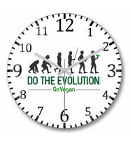 Do The Evolution Go Vegan Duvar Saati Bombeli Gercek Cam
