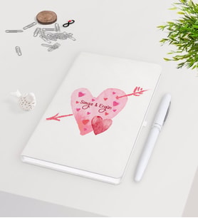 BK Gift Kişiye Özel Sevgililer Günü Beyaz Defter Kalem Seti-47