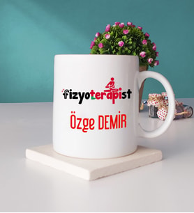 Fizyoterapist Kupa Bardak ve Taş Bardak Altlığı Seti