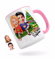 BK Gift Kişiye Özel Yeni Yıl Sevgililer Karikatürlü Pembe Kupa Bardak-4