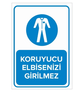 MIGNATIS - Koruyucu Elbisesiz Girilmez Levhası - Sac Malzeme 35x50cm