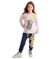 Balonlu Koala Kız Çocuk T-shirt Pantolon Takım