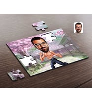 BK Gift Kişiye Özel Bruce Lee Karikatürlü Ahşap Puzzle-1