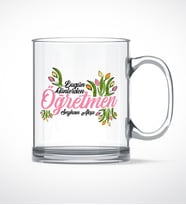 BK Gift Kişiye Özel Bugün Günlerden Öğretmen Cam Kupa Bardak - 1