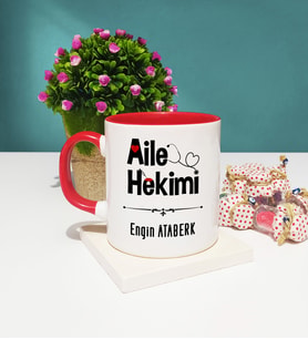 Aile Hekimi Tasarımlı Aile Hekimi Kupa Bardak Kırmızı