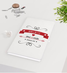 BK Gift Kişiye Özel Sevgililer Günü Beyaz Defter-44
