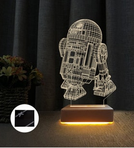 3d Star Wars R2 Robotu Led Lamba Çocuk Odası Gece Lambası (Sarı)