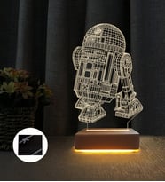 3d Star Wars R2 Robotu Led Lamba Çocuk Odası Gece Lambası (Sarı)
