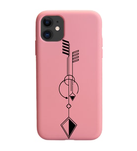 Iphone 11 Çizgi Tasarımlı Pudra Lansman Telefon Kılıfı