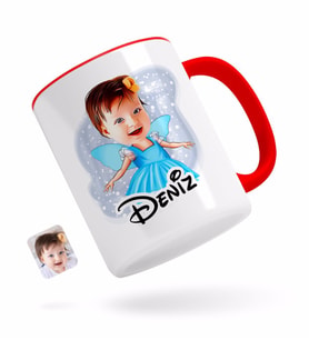 BK Gift Kişiye Özel Çocuk Balerin Karikatürlü Kırmızı Kupa Bardak-1